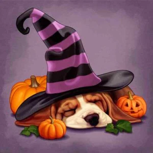 Cucciolo Halloween Accento e piastrelle decorative Maryline Cazenave Art MC2-005aAT - Foto 1 di 2