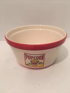 Everybody Loves Popcorn ciotola ceramica dipinta a mano e fatta a mano 6-3/4" - Foto 1 di 8