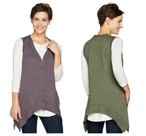 LOGO LOUNGE BY LORI GOLDSTEIN SCHICKE ASYMMETRISCHE WESTE MIT KNOPFLEISTE Gr. XXS NEU  - Bild 1 von 5