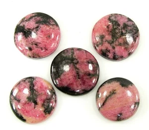 177,05 Ct Rodonite Rosa Naturale Sciolta 21-24 mm Pietra Preziosa Cab Lotto 5 Pezzi - 2109 - Foto 1 di 2