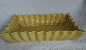 Vtg Red Wing Art Pottery Rectangular Ribbed Yellow Tray Dish Planter M-1486 READ - Picture 1 of 11