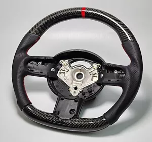 Mini R53 Steering Wheel, Black + Red Perforated Leather, Genuine Carbon Fiber - Picture 1 of 6