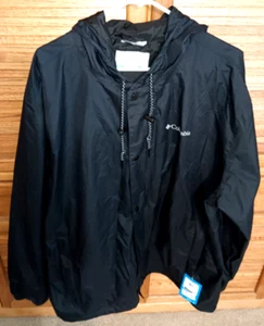 Columbia Cedar Cliff Mens 2XL XXL Jacket Waterproof Omni Tech Hooded Black NWT - Picture 1 of 6