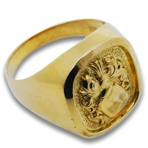 Ring 333 Gold 8 Karat Gelbgold Siegel-Ring Herren Größe 62 Wert 950,- - Bild 1 von 5