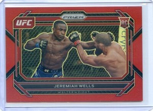 2023 Panini Prizm UFC JEREMIAH WELLS RC ROOKIE #44 RED PRIZM #194/199
