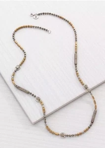 ❤️Silpada Show Your Metal Necklace N3104 Sterling brass labradorite 30" NWT - Picture 1 of 2
