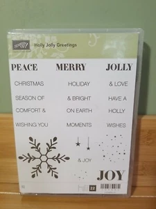 ¡ESTAMPILLA ARRIBA! "HOLLY JOLLY GREETINGS"" COPO DE NIEVE, ESTRELLAS, SENTIMIENTOS - ¡NUEVO!¡! - Imagen 1 de 3