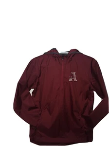 Arkansas Razorback Hogs Windbreaker Pull Over Hood 1/4 Zip Red Size Medium 10/12 - Picture 1 of 9