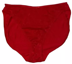 Q-T rot seidig glänzend glänzend hochgeschnitten Satinborte Nylonhöschen Damen 12 - Bild 1 von 6