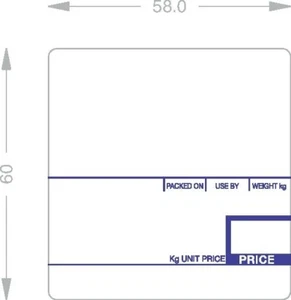 Cas scale thermal labels 58mm x 60mm printed x 15 rolls of 500 - Picture 1 of 1