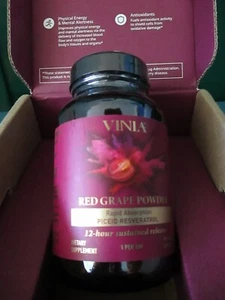VINIA RED GRAPE POWDER 90 CAPSULES FULL SIZE SEALED EXP 2026 FREE SHIPPING - Picture 1 of 5