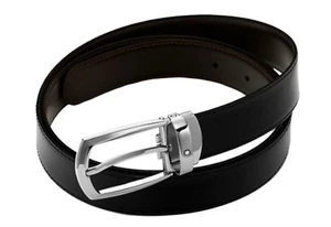 Montblanc 112960 Leather Strap Reversible Belt 1x45 inch EU Made Fedex Priority - Picture 1 of 8
