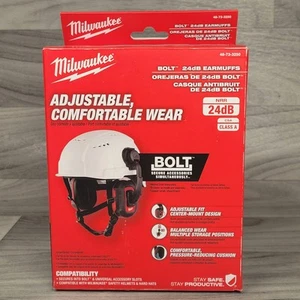 Milwaukee BOLT 24dB Earmuffs - 48-73-3251 Hard Hat-Mounted Earmuff New - Picture 1 of 6