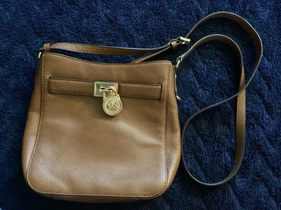Michael Kors Hamilton Traveler Brown Leather Crossbody - Image 1 of 4