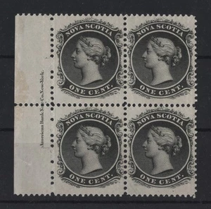 #8 block of 4  Nova-Scotia Canada mint never hinged  well centered inscription - Picture 1 of 2