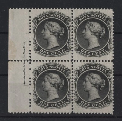 #8 block of 4  Nova-Scotia Canada mint never hinged  well centered inscription - Image 1 of 2