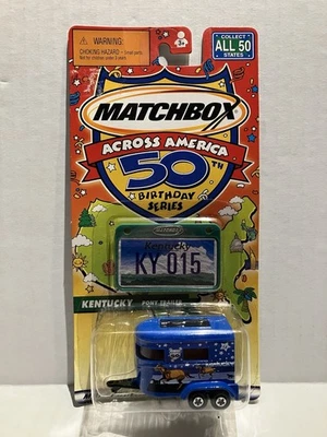 Matchbox Across America 50 años - Kentucky Pony remolque azul *LEER/VER FOTOS* Foto 1 de 4