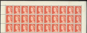 1966 Australia Queen Elizabeth Sheet Corners Block 30x4c - Regular Paper Stamps - Picture 1 of 2