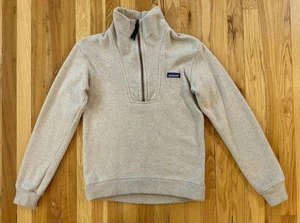 Patagonia Sweater Men's XS Wool Blend Long Sleeve 1/2 Zip Mock Neck Cream VGUC - Picture 1 of 9