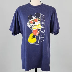 Velva Sheen Vintage 90s Disney Mickey Mouse Minnesota T-Shirt | Adult Large - Picture 1 of 17