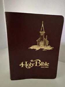 Holy Bible in Giant Print King James Version Red Letter Edition Concordance 1975 - Picture 1 of 9