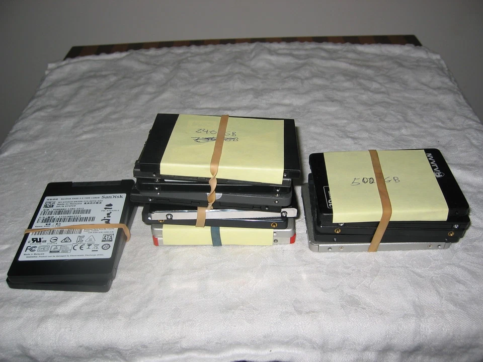 Reset / Wiped SATA SSD with Win 10 Pro Installed Choose from 3 sizes Diff. Brand - Image 1 of 1