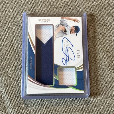 2019 Panini Immaculate Collection Caleb Ferguson #D-CF Gold /49 - Image 1 of 4