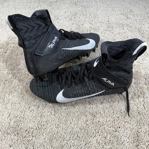 Nike Alpha Menace Elite 2 FLYKNIT Black Football Cleats AO3374-001 Size US 13.5 - Picture 1 of 11