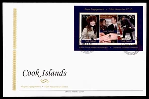 DR WHO 2010 COOK ISLANDS FDC ROYAL ENGAGEMENT PRINCE WILLIAM S/S w20327 - Picture 1 of 2