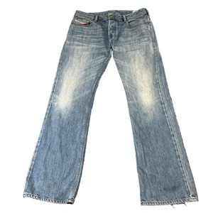 Diesel Zatiny Jeans Mens 34 32 Bootcut Light Wash Blue Whiskers 0803G Y2K Cotton - Picture 1 of 11