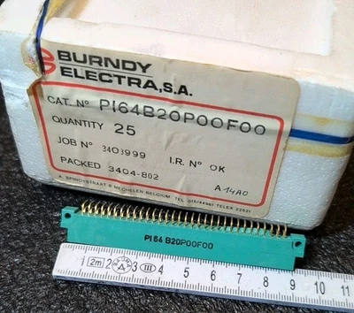 10x BURNDY ELECTRA PI64B20P00F00 STECKER 64polige vergoldete MESSERLEISTE OVP - Bild 1 von 4