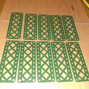10 X #100D ORIGINAL STAMPED MECCANO PRE WAR DARK GREEN 5.5" BRACED GIRDER - Picture 1 of 2