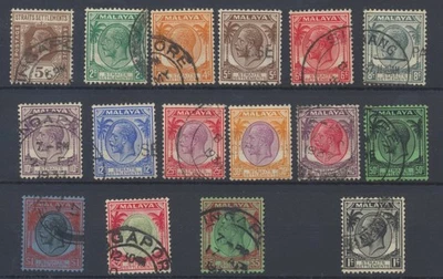 Straits Settlements 1932-1937 1c a $5 SG226; 266/74 CV usado £42 Foto 1 de 2