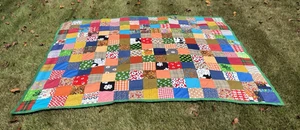Handmade Vintage Quilt 70 inches x 88 inches Patchwork Coverlet/Summer Quilt - Picture 1 of 9