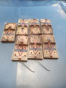 Lot Of 7 Vintage Mouse & Rat Traps - Wooden Home Decor Antique  - Picture 1 of 9