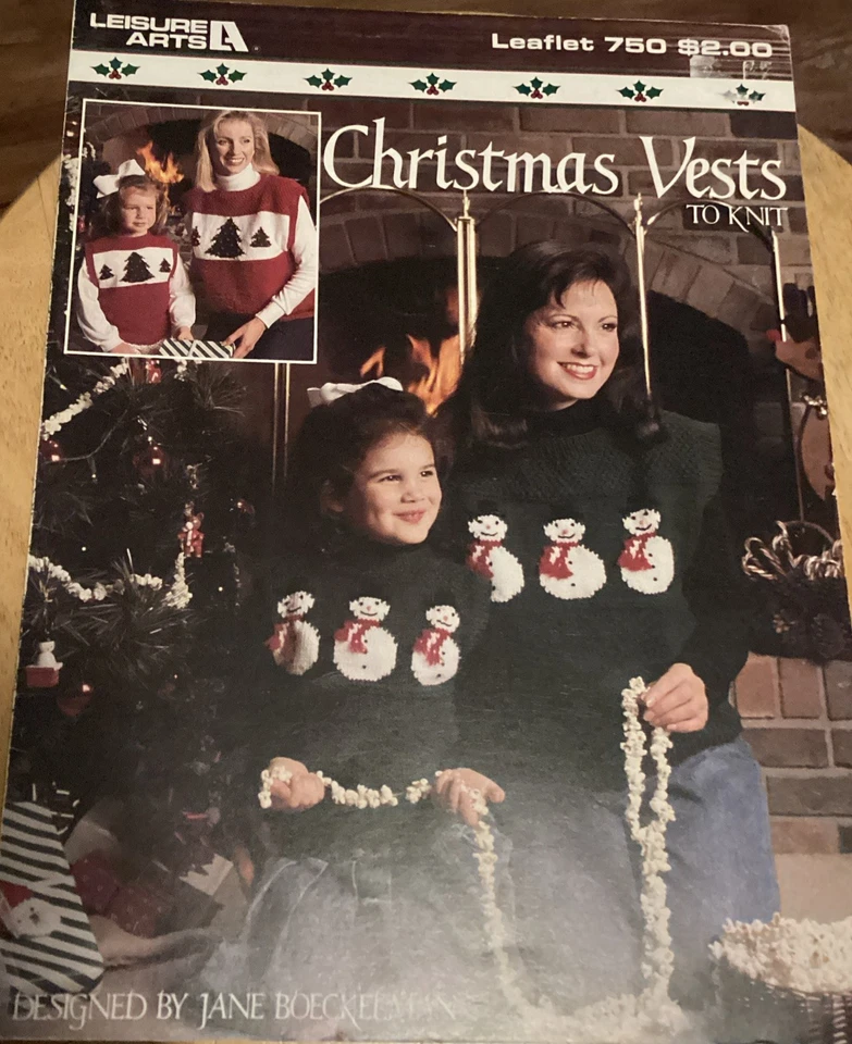 Christmas Vests to Knit -Kids /Adult Leisure Arts #750 - Image 1 of 4