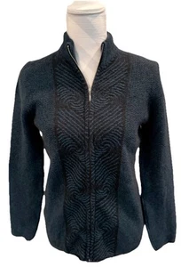 Native World Merino Wool Possum Blend Cardigan Teal Women’s SM Full Zip Sweater - Picture 1 of 8