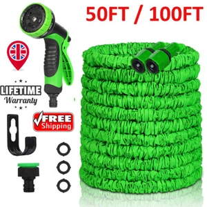 Expandable Garden Hose Pipe Anti Kink With 7 Function Water Spray Gun Magic Hose - Picture 1 of 10