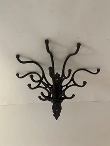 Authentic Antique Cast Iron Multi Hook Wall Hanger with 15 Hooks Reclaimed - Picture 1 of 11
