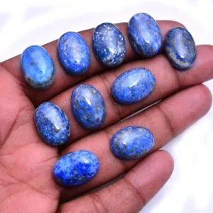 10 Pcs Natural Untreated Lapis Lazuli Oval Cabochon 18mm 13mm Loose Gemstones - Picture 1 of 5