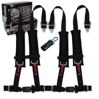 Polaris RZR 900 4 Point Harness - Pair With Bypass (Black) - Image 1 of 4