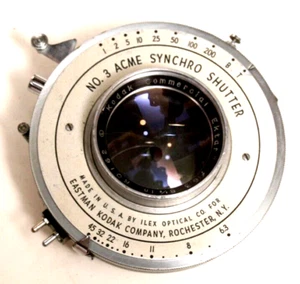 KODAK COMMERCIAL EKTAR LENS--8 1/2 INCH-IN #3 ACME SHUTTER - Picture 1 of 9