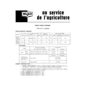 Fiche graissage Mobil Massey Harris Ferguson TEF20, FF30 DS DV DE, TEA20, FF30 G - Imagen 1 de 1