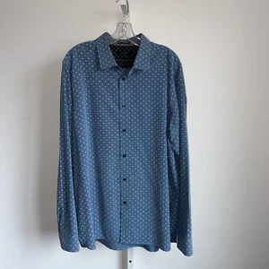Ted Baker Mens Blue Floral Print Shirt Size XXL Long Sleeve Button Front - Picture 1 of 8