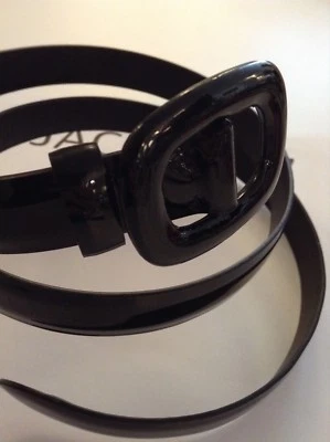 BNWOT: RALPH LAUREN BLACK PATENT LEATHER BELT 2CM VERSATILE SIZE LARGE WOMEN - Image 1 of 4