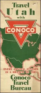1935 CONOCO Gas Station Locator Road Map UTAH Salt Lake City Ogden Glen Canyon - Picture 1 of 1