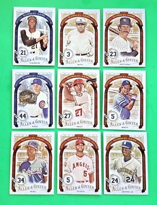 2016 Allen & Ginter . Complete set . NUMBERS GAME . 100 cards . TROUT , CLEMENTE - Picture 1 of 2