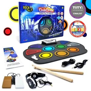 Rock And Roll It - CodeDrum. Bastoni + pedali + cuffie + libro di canzoni play-by-color - Foto 1 di 7