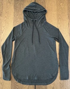 Athleta Uptempo Hoodie Damen Gr. S grau meliert Daumenlöcher Kordelzug - Bild 1 von 11