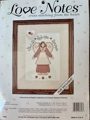 Kit de punto de cruz Love Notes Love Much de Linda Spivey 5 x 7 nuevo sellado 08303 Foto 1 de 2